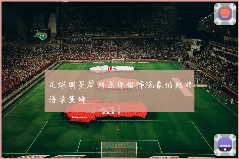 足球明星犀利点评假摔现象的经典语录集锦